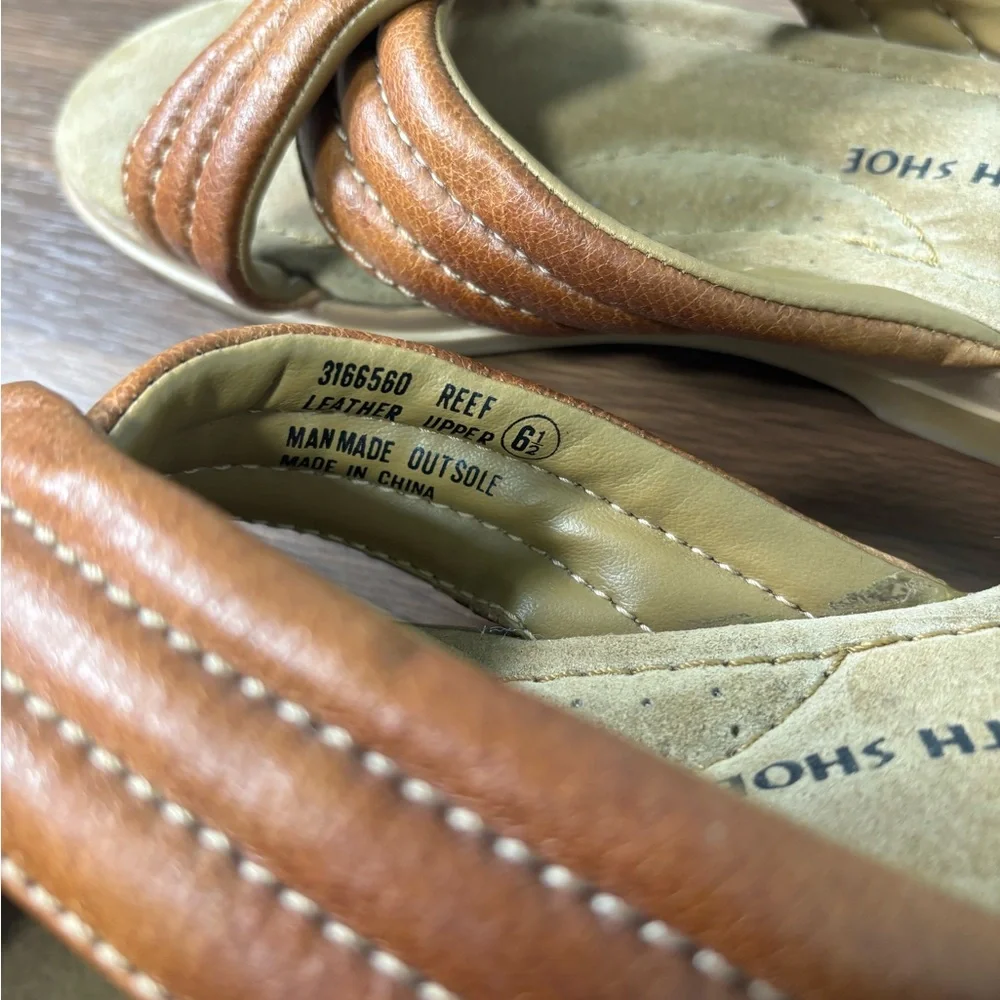 Earth Shoe- Reef-‎ Brown Leather Sandals Size 6.5